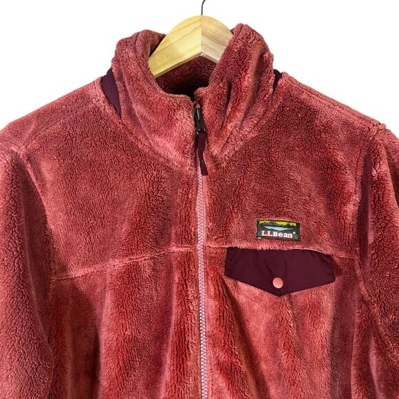 L.L.Bean Hi-Pile Soft Fleece Full Zip Jacket Womens XL Pink Gorpcore Outdoorsy - Picture 3 of 7